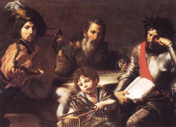 VALENTIN DE BOULOGNE The Four Ages of Man oil painting image